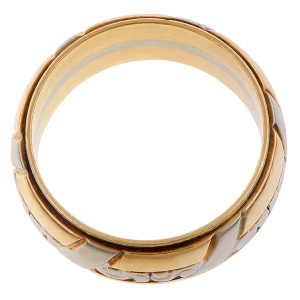 Vintage Two-toned Wedding Band Ring, Size 7 1/2 - Image 2