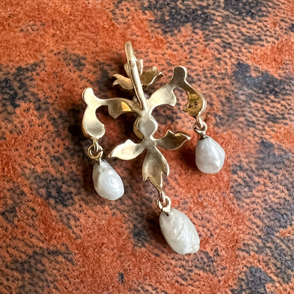Antique Pearl Lavalier Pendant - Image 3