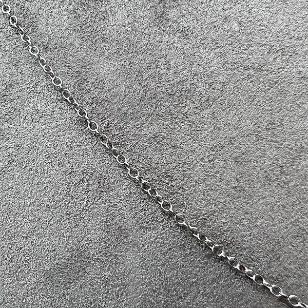 14k White Gold Thin Cable Chain - Image 3