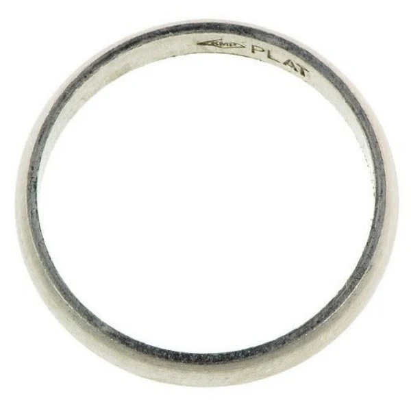Half Round Wedding Band Ring, 3mm - Image 2