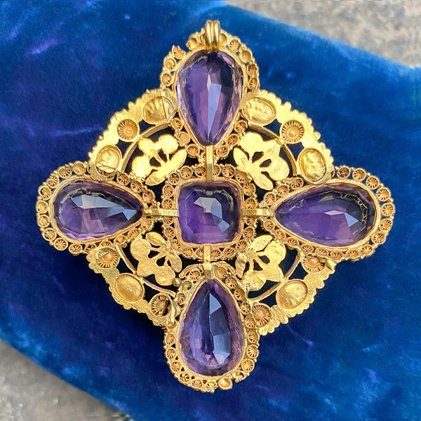 Antique Amethyst Cannetille Pendant - Image 3