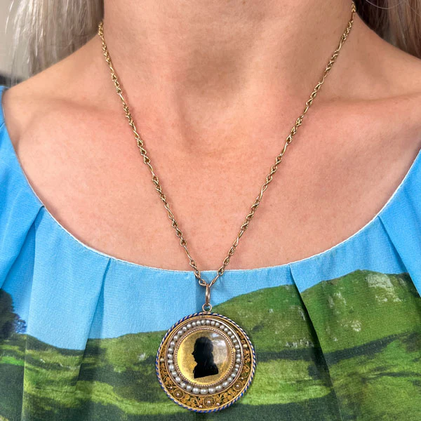 Antique Cannetille Silhouette Locket Pendant - Image 2