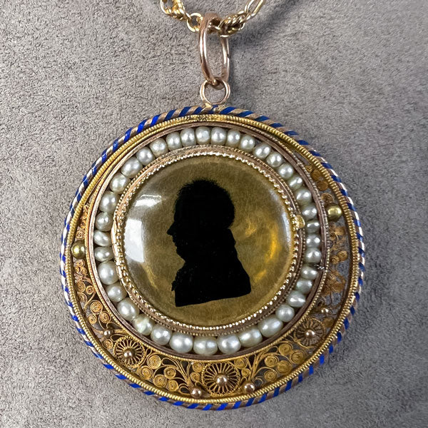 Antique Cannetille Silhouette Locket Pendant - Image 3