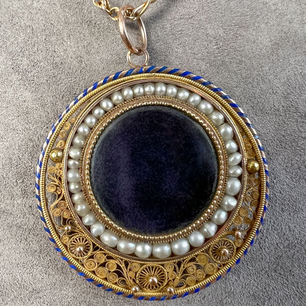 Antique Cannetille Silhouette Locket Pendant - Image 4