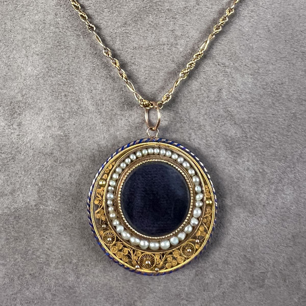 Antique Cannetille Silhouette Locket Pendant - Image 5