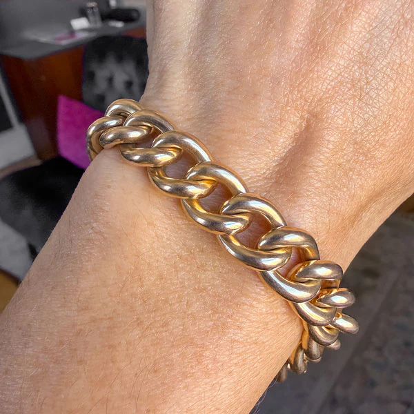 Antique Curb Link Chain Bracelet - Image 3