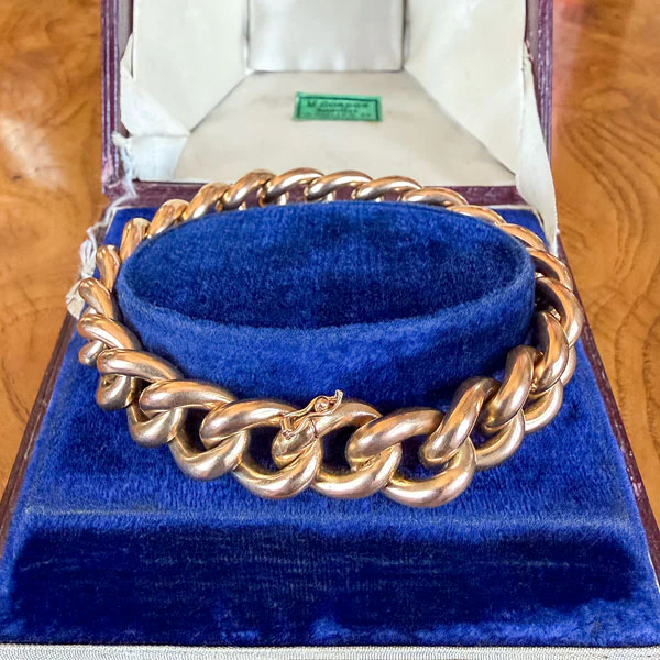 Antique Curb Link Chain Bracelet - Image 4