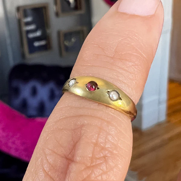 Antique Colored Stone Baby Ring - Image 4