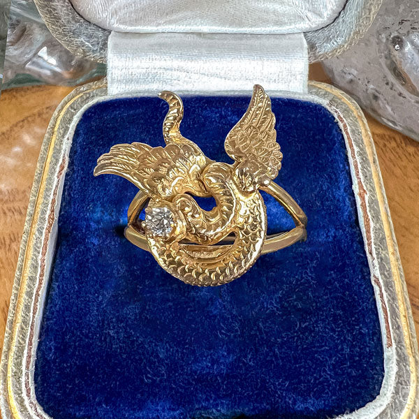 Antique Diamond Dragon Ring
