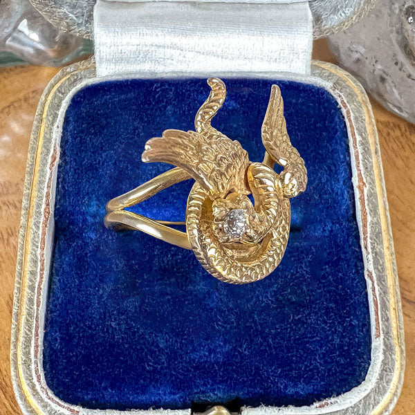 Antique Diamond Dragon Ring - Image 3