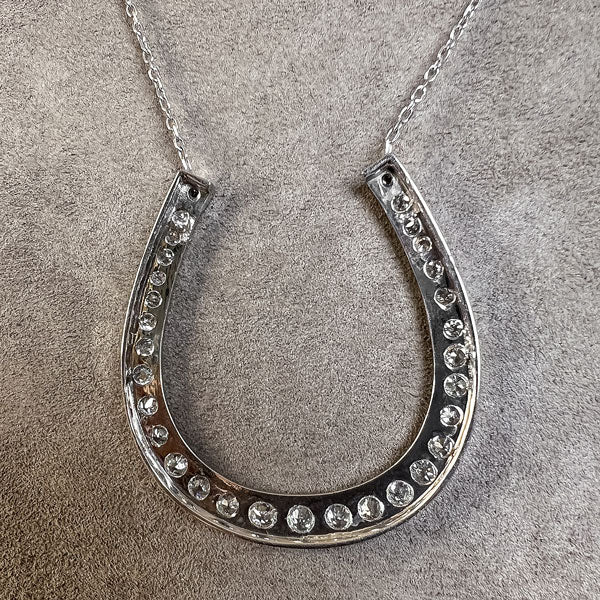 Antique Diamond Horseshoe Necklace - Image 3