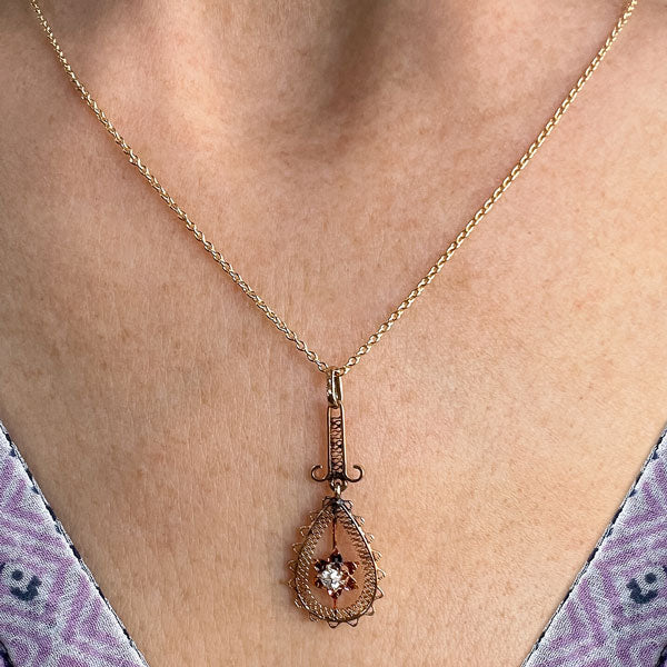 Antique Diamond Lavalier Necklace