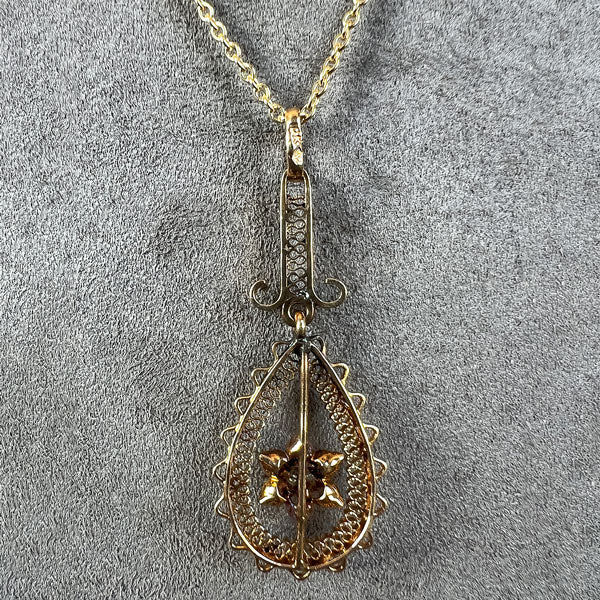 Antique Diamond Lavalier Necklace - Image 3