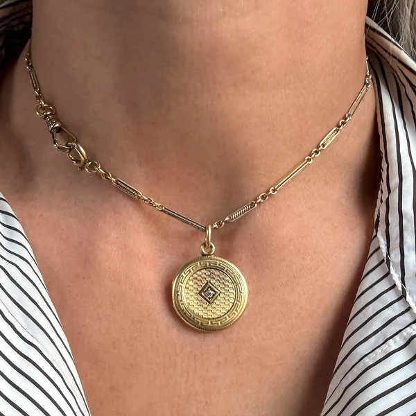 Antique Diamond Locket & Watch Chain