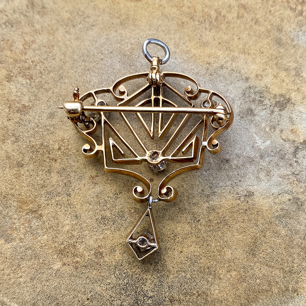Antique Diamond Pin/ Pendant - Image 3