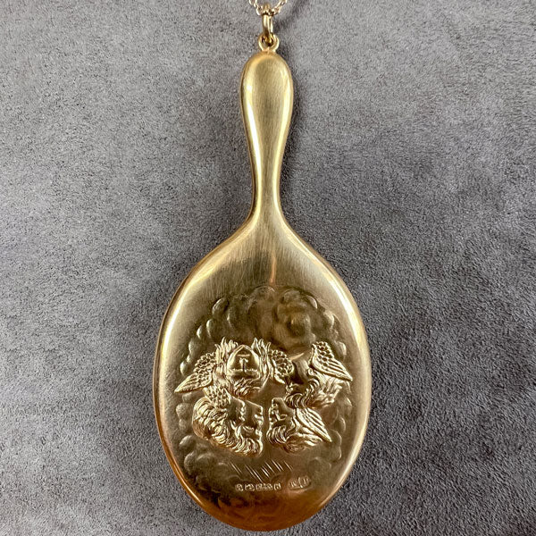 Antique Edwardian Hand Mirror Pendant - Image 5