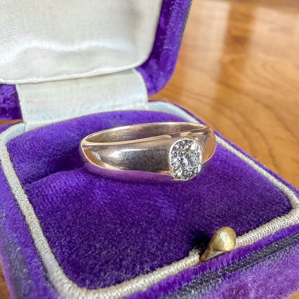 Antique Flush Set Old Mine Cut Diamond Ring, 0.50ct. - Image 2