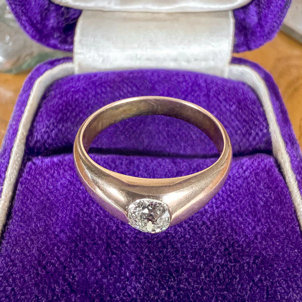 Antique Flush Set Old Mine Cut Diamond Ring, 0.50ct. - Image 4