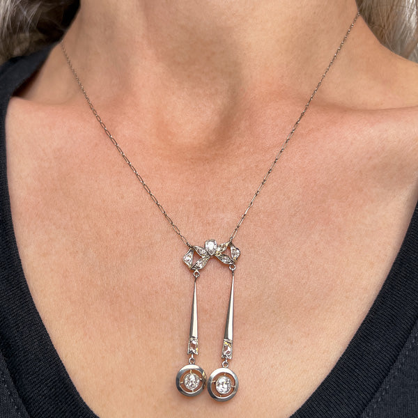 Antique French Diamond Negligee Necklace - Image 2