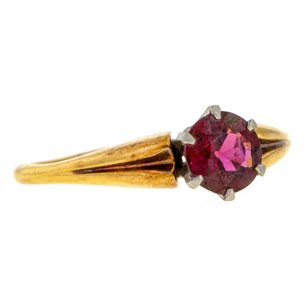 Antique Garnet Solitaire Ring - Image 2