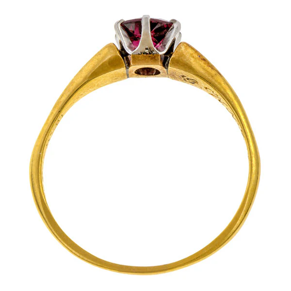 Antique Garnet Solitaire Ring - Image 4