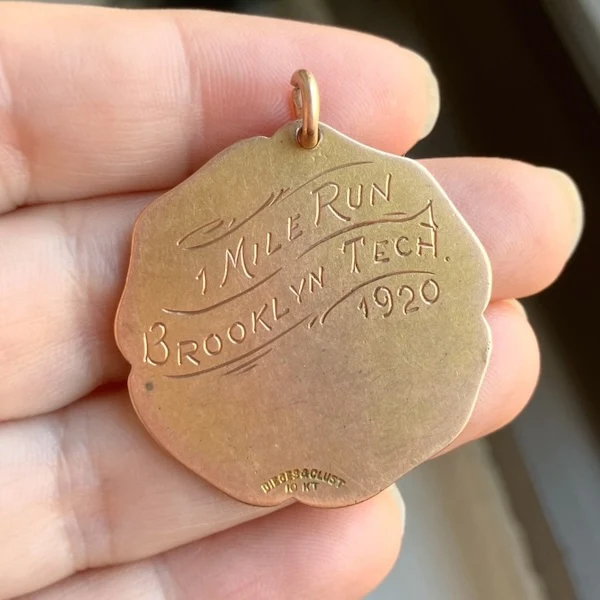 Antique Gold Medal- Brooklyn Tech Track 1920 - Image 2