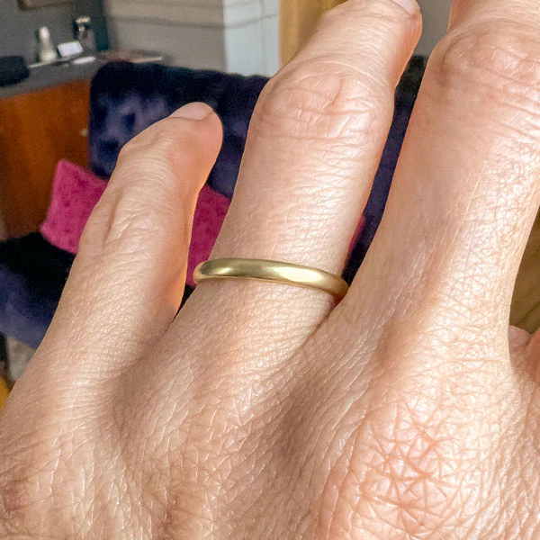 Antique Art Deco Half Round Wedding Band Ring, 1925, Size 7 - Image 2