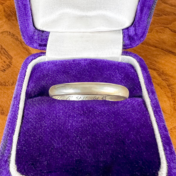 Antique Art Deco Half Round Wedding Band Ring, 1925, Size 7 - Image 3