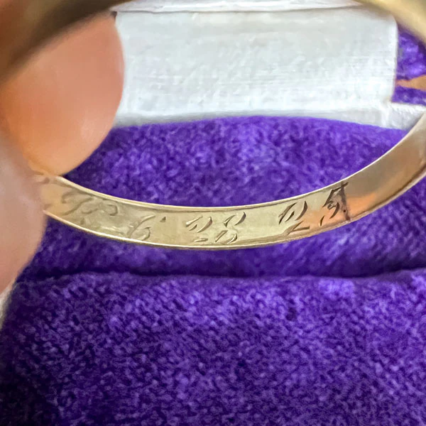 Antique Art Deco Half Round Wedding Band Ring, 1925, Size 7 - Image 4
