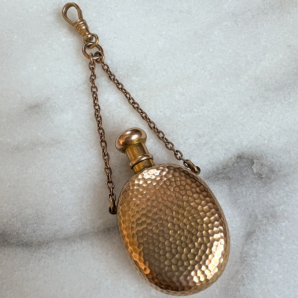 Victorian Hammered Rose Gold Perfume Pendant