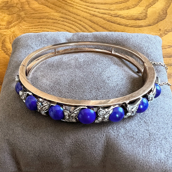 Antique Lapis & Diamond Bracelet - Image 3