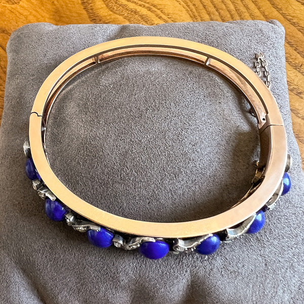 Antique Lapis & Diamond Bracelet - Image 4