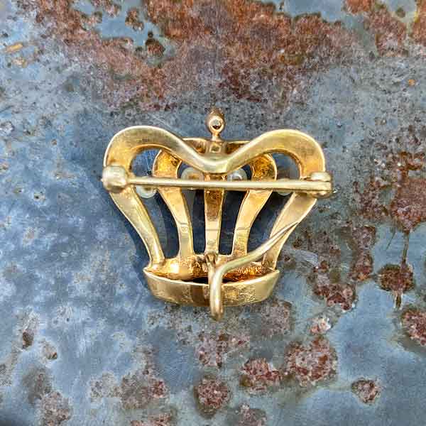 Antique Pearl Crown Pin - Image 4