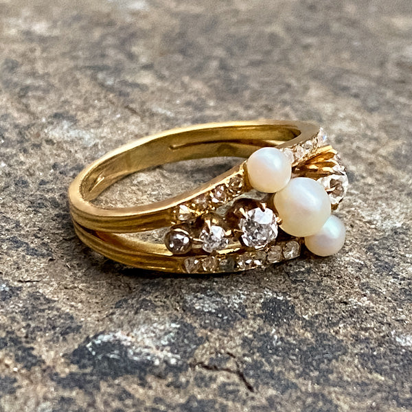 Antique Pearl & Diamond Ring - Image 3