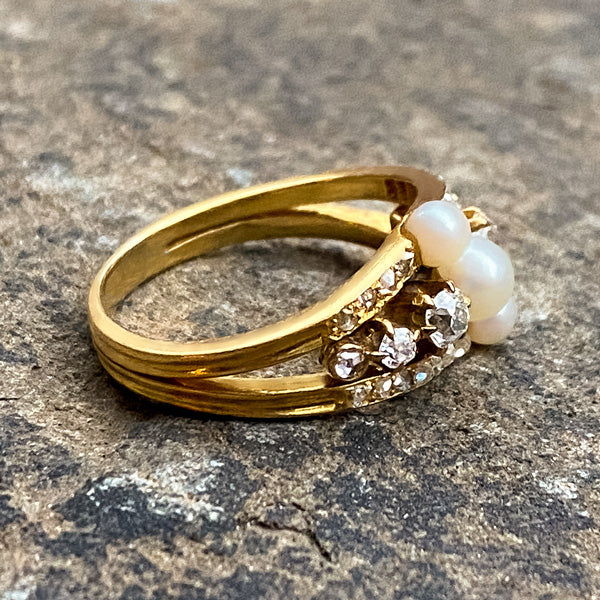 Antique Pearl & Diamond Ring - Image 4