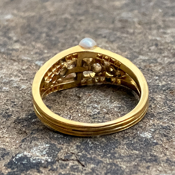 Antique Pearl & Diamond Ring - Image 5