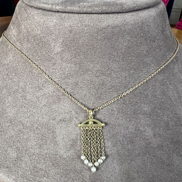 Antique Pearl Fringe Tassel Pendant - Image 3