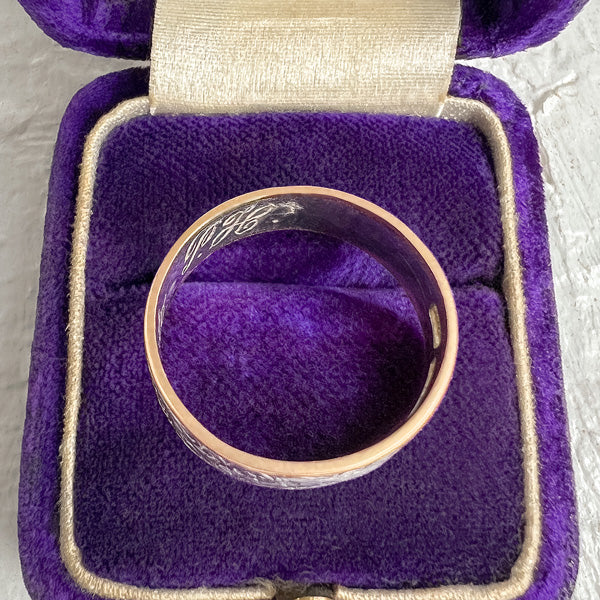 Antique Platinum & Gold Wedding Band Ring, Size 6 1/4 - Image 3