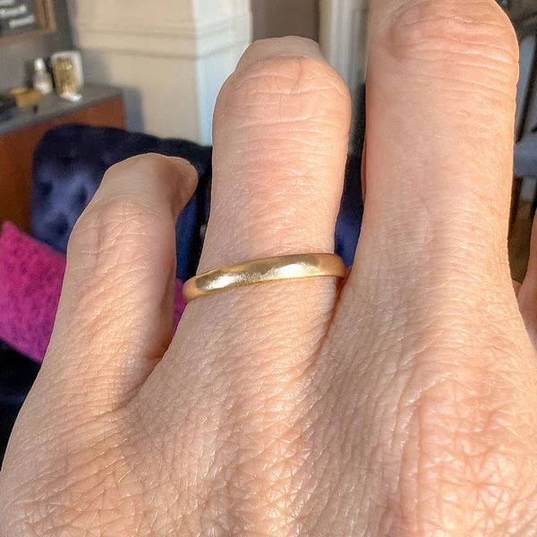 Antique Georgian Poesy Wedding Band Ring - Love in life is true desier, Size 8 1/4 - Image 2