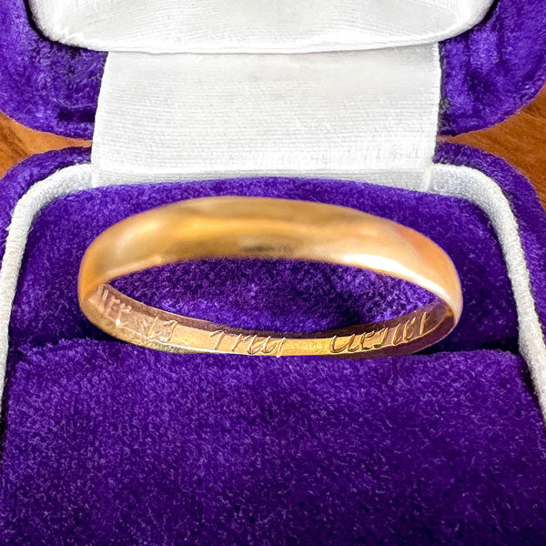 Antique Georgian Poesy Wedding Band Ring - Love in life is true desier, Size 8 1/4 - Image 4