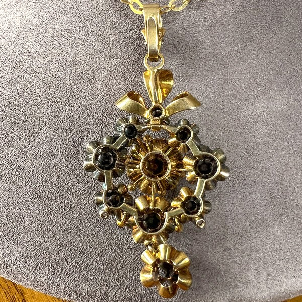 Antique Rose Cut Diamond Necklace - Image 3