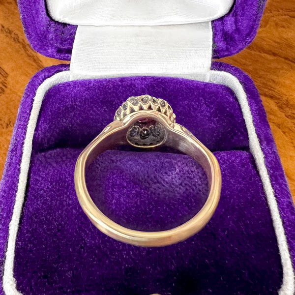 Antique Victorian Ruby & Diamond Cluster Ring - Image 3