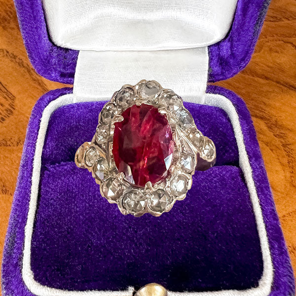 Antique Ruby & Rose Cut Diamond Ring