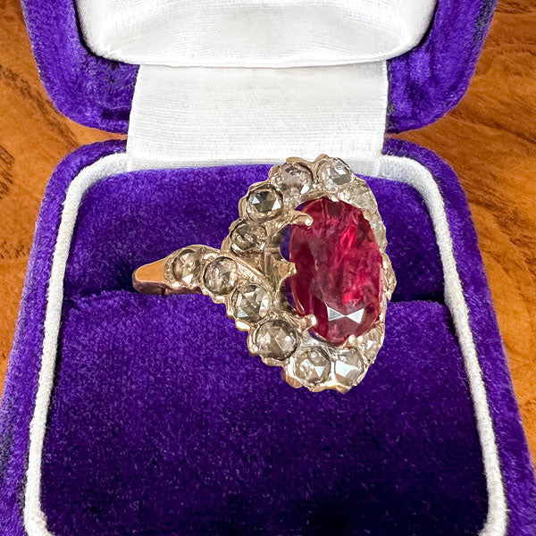 Antique Ruby & Rose Cut Diamond Ring - Image 3