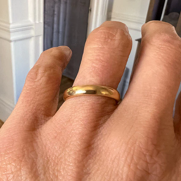 Antique Swedish Gold Wedding Band Ring "1909", Size 6 1/4 - Image 2