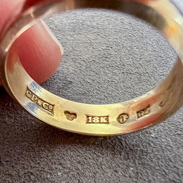 Antique Swedish Gold Wedding Band Ring "1909", Size 6 1/4 - Image 4