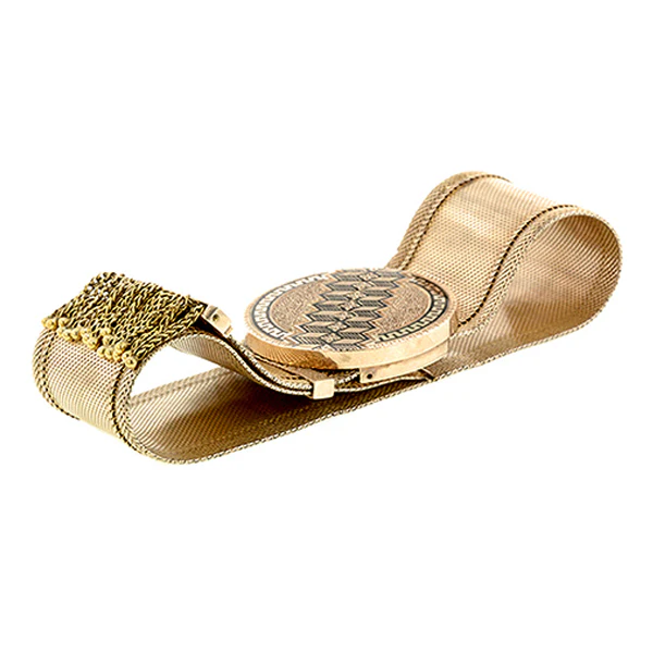 Antique Taille d'Epargne Slide Fringe Gold Bracelet - Image 3