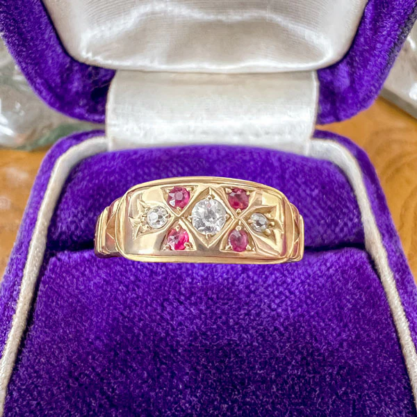 Antique Victorian Diamond & Ruby Ring