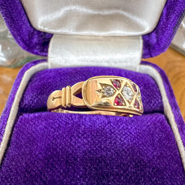 Antique Victorian Diamond & Ruby Ring - Image 3