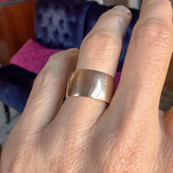 Antique Wide Wedding Band, Size 8 1/2 - Image 2